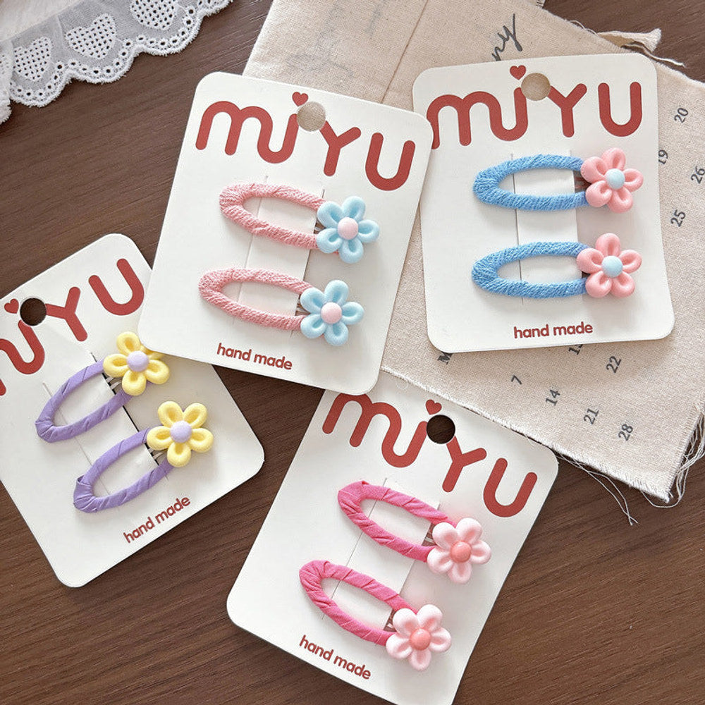 MyKids-USA® Cute Summer Flowers Hair Clips for Girls Set