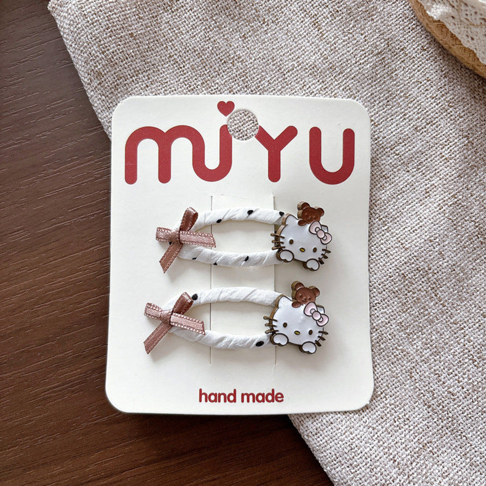 MyKids-USA® Cute Cartoon and Dots Pattern Hair Clips for Girls Set