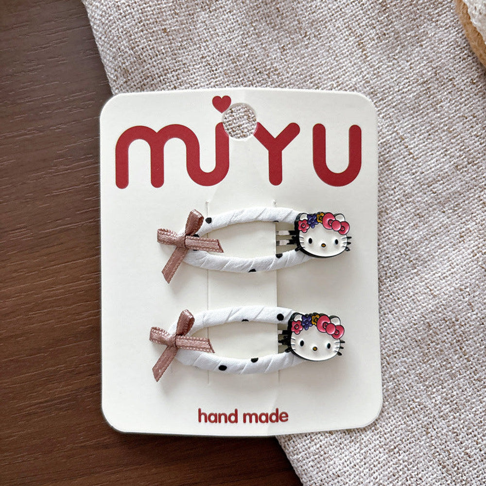 MyKids-USA® Cute Cartoon and Dots Pattern Hair Clips for Girls Set