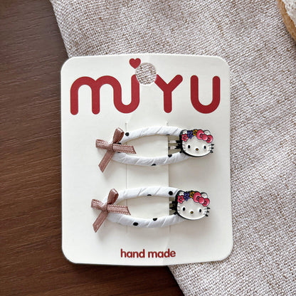 MyKids-USA® Cute Cartoon and Dots Pattern Hair Clips for Girls Set