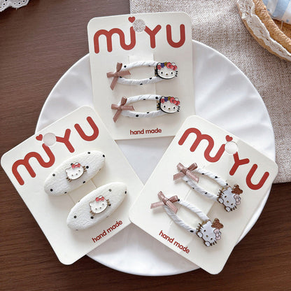 MyKids-USA® Cute Cartoon and Dots Pattern Hair Clips for Girls Set