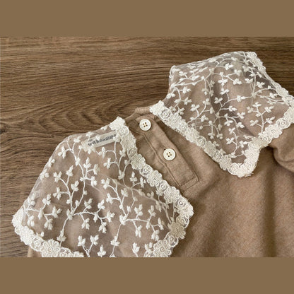 MyKids-USA® Autumn Long Sleeve Lace Collar Baby Kids Girls Princess Bodysuit