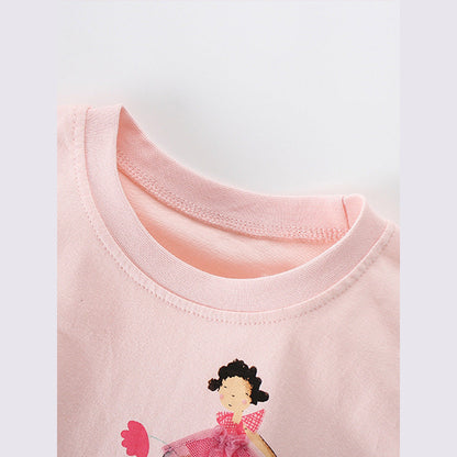 MyKids-USA® Arrival Summer Baby Kids Girls Short Sleeves Cartoon Pattern T-shirt and Shorts Clothing Set