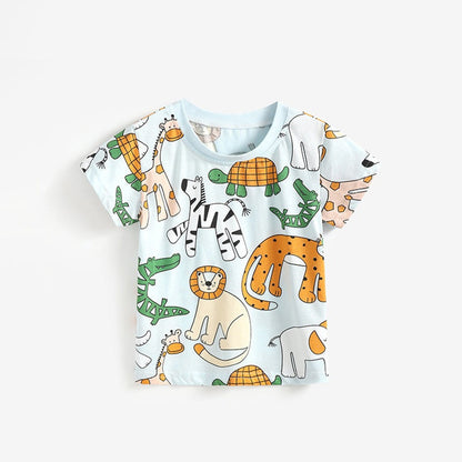 MyKids-USA® Cheap Summer Casual Animals Cartoon Pattern T-shirt for Boys