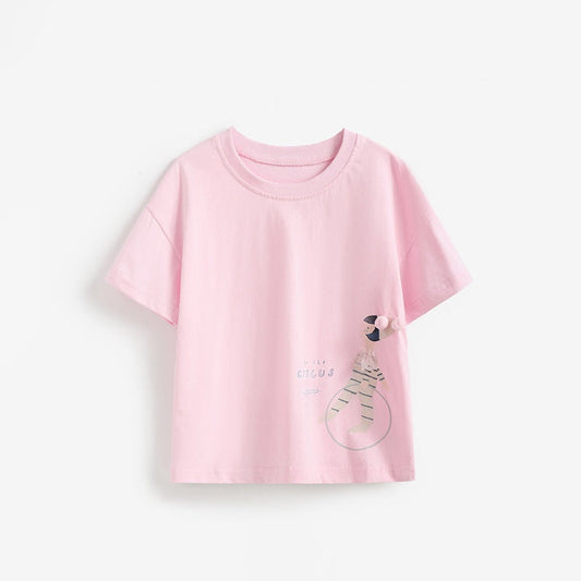 MyKids-USA® Summer Pink Cartoon Pattern T-shirt for Girls