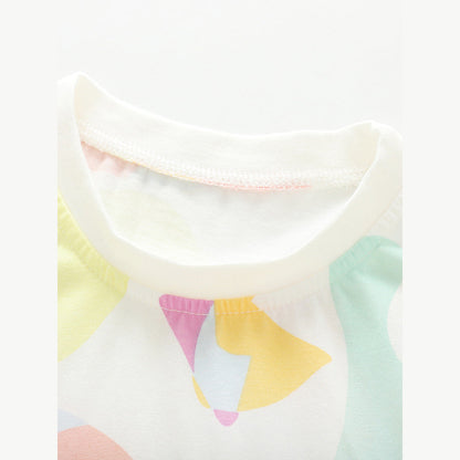 MyKids-USA® Summer Colorful Pattern Fly Sleeves T-shirt for Girls