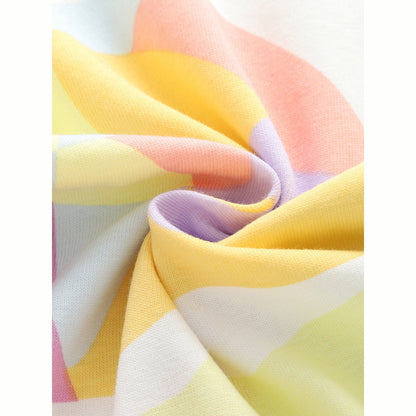 MyKids-USA® Summer Colorful Pattern Fly Sleeves T-shirt for Girls