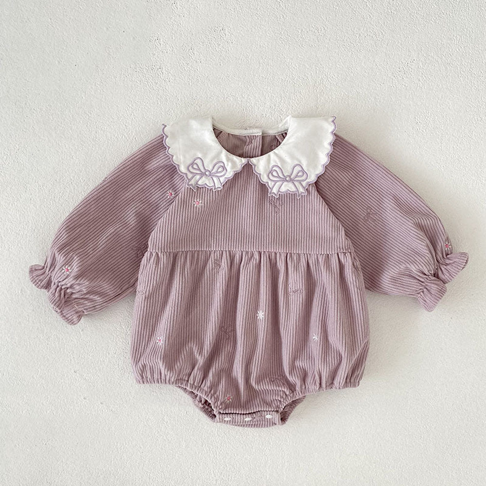MyKids-USA® Autumn Embroidery Pattern Baby Kids Girls Princess Long Sleeves Bodysuit