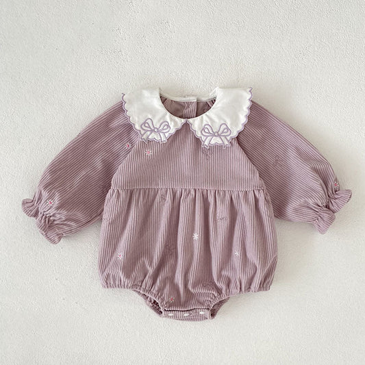 MyKids-USA® Autumn Embroidery Pattern Baby Kids Girls Princess Long Sleeves Bodysuit