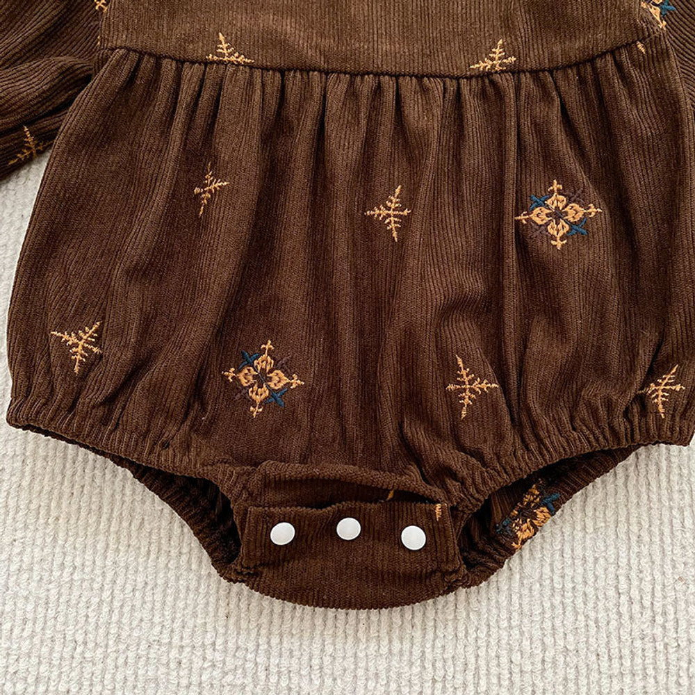 MyKids-USA® Autumn Embroidery Pattern Baby Kids Girls Princess Long Sleeves Bodysuit
