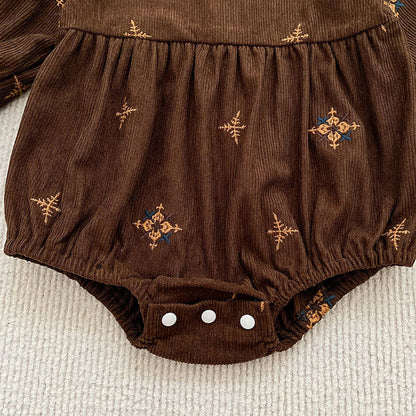 MyKids-USA® Autumn Embroidery Pattern Baby Kids Girls Princess Long Sleeves Bodysuit