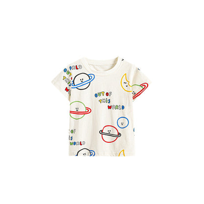 MyKids-USA® Cheap Summer Casual Cartoon and Letters Pattern T-shirt for Boys