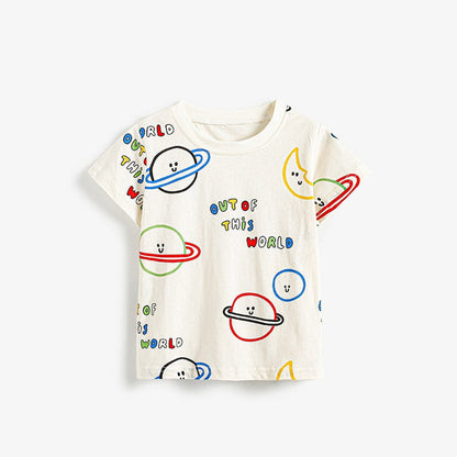 MyKids-USA® Cheap Summer Casual Cartoon and Letters Pattern T-shirt for Boys