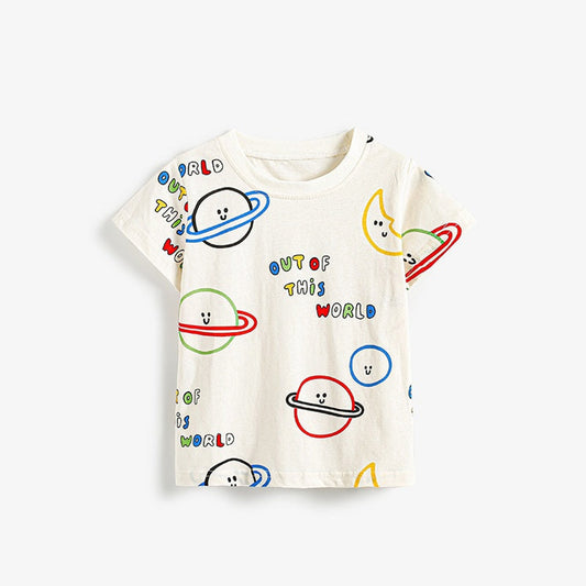 MyKids-USA® Casual Cartoon and Letters Pattern T-shirt for Boys