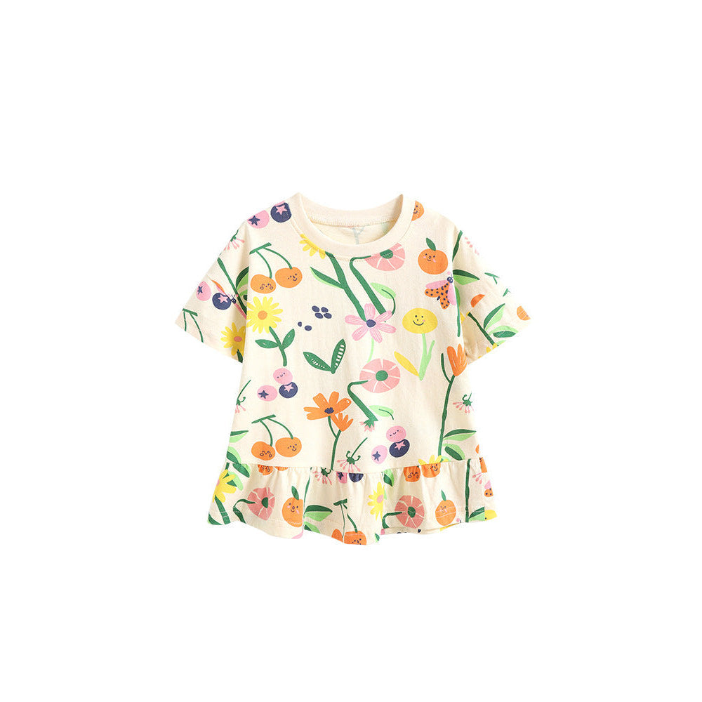 MyKids-USA® Summer Yellow Flowers Pattern T-shirt for Girls