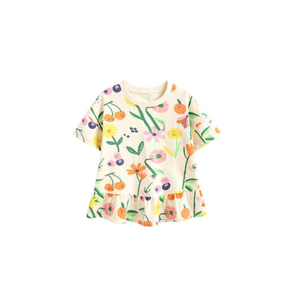 MyKids-USA® Summer Yellow Flowers Pattern T-shirt for Girls