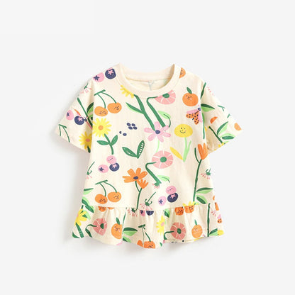 MyKids-USA® Summer Yellow Flowers Pattern T-shirt for Girls