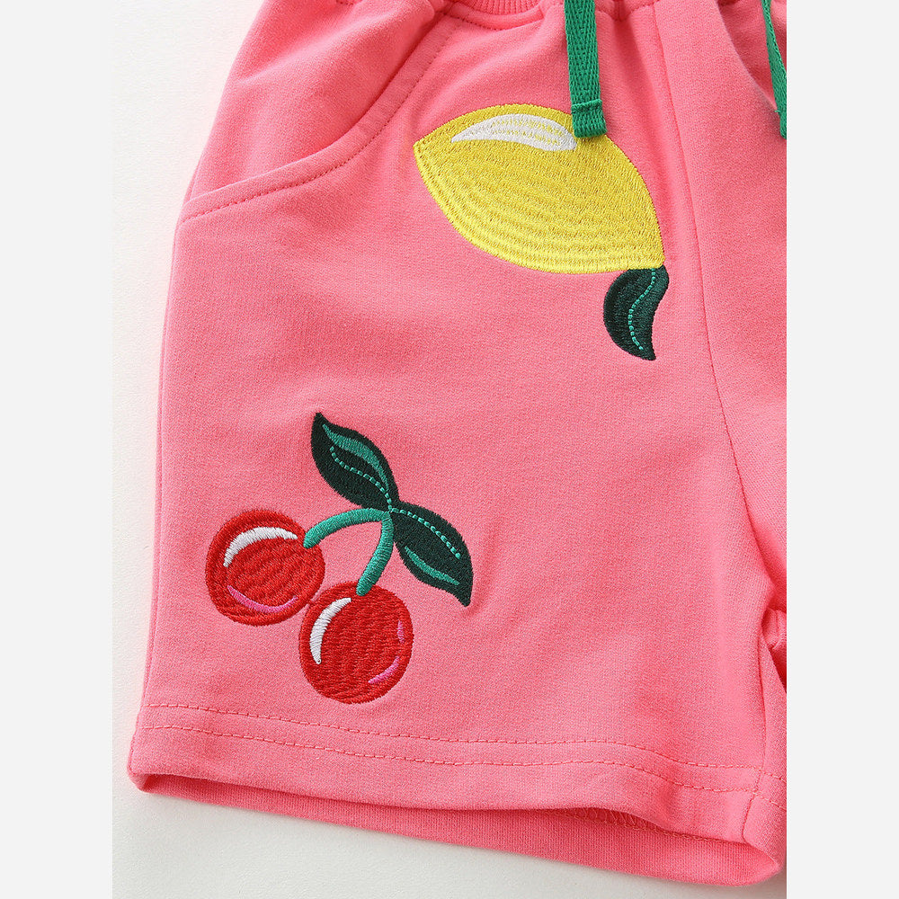 MyKids-USA® Arrival Summer Baby Kids Girls Fruits Embroidered Shorts