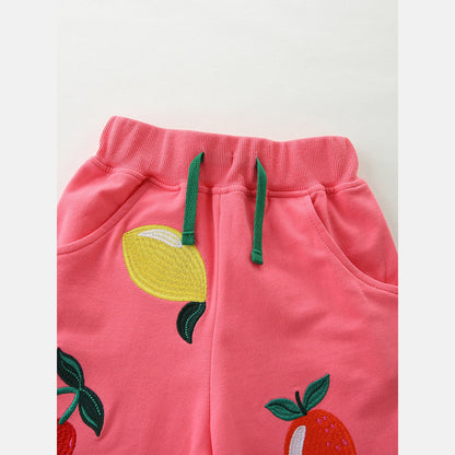 MyKids-USA® Arrival Summer Baby Kids Girls Fruits Embroidered Shorts