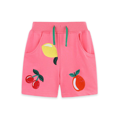 MyKids-USA® Arrival Summer Baby Kids Girls Fruits Embroidered Shorts