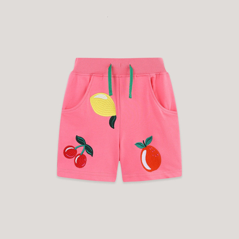 MyKids-USA® Arrival Summer Baby Kids Girls Fruits Embroidered Shorts