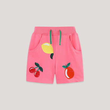 MyKids-USA® Arrival Summer Baby Kids Girls Fruits Embroidered Shorts