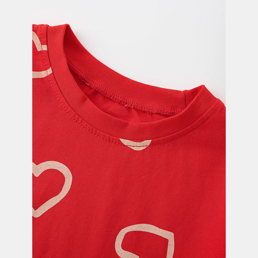 MyKids-USA® Summer Hot Selling Yellow Hearts Pattern T-shirt for Girls