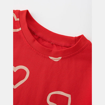 MyKids-USA® Summer Hot Selling Yellow Hearts Pattern T-shirt for Girls