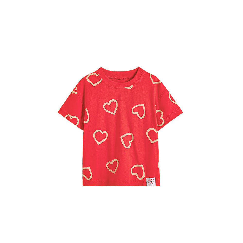 MyKids-USA® Summer Hot Selling Yellow Hearts Pattern T-shirt for Girls