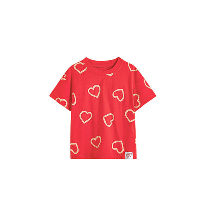 MyKids-USA® Summer Hot Selling Yellow Hearts Pattern T-shirt for Girls