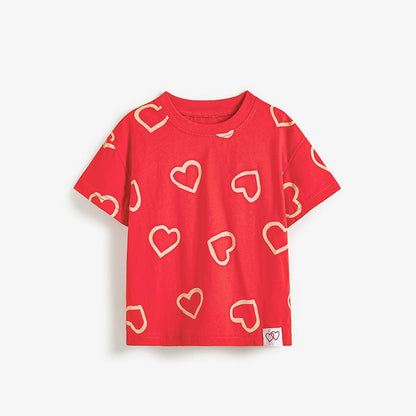 MyKids-USA® Summer Hot Selling Yellow Hearts Pattern T-shirt for Girls