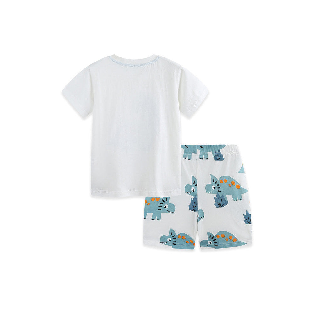 MyKids-USA® Arrival Summer Baby Kids Boys Short Sleeves Cartoon Pattern T-shirt and Shorts Clothing Set