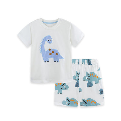 MyKids-USA® Arrival Summer Baby Kids Boys Short Sleeves Cartoon Pattern T-shirt and Shorts Clothing Set
