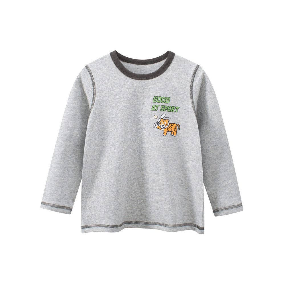 MyKids-USA® Autumn Baby Kids Boys Letters and Cartoon Print Long Sleeves Crew Neck Sweatshirt