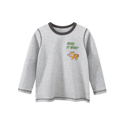 MyKids-USA® Autumn Baby Kids Boys Letters and Cartoon Print Long Sleeves Crew Neck Sweatshirt