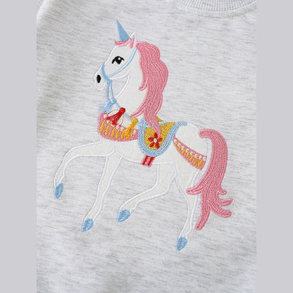 MyKids-USA® Autumn Arrival Kids Girls Cartoon Print Crew Neck Long Sleeves Sweatshirt