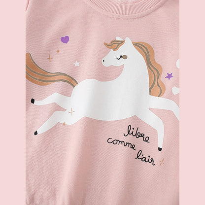 MyKids-USA® Autumn Arrival Kids Girls Cartoon and Letters Print Crew Neck Long Sleeves Pullover