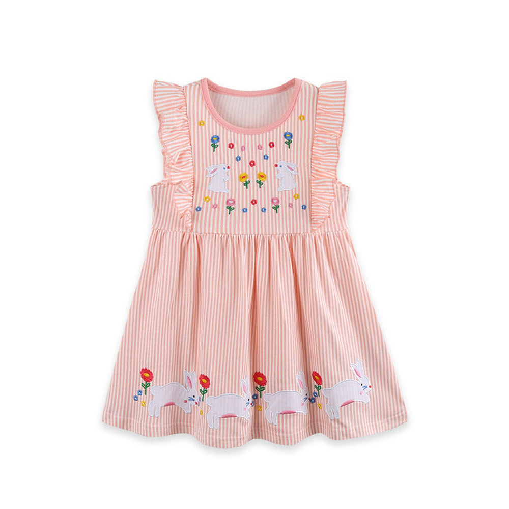 MyKids-USA® Summer Hot Selling Cute Cartoon Pattern Sleeveless Dress for Stylish Girls