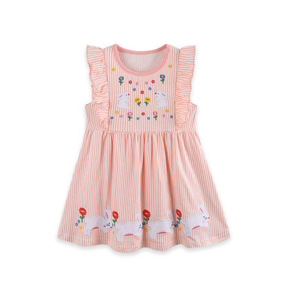 MyKids-USA® Summer Hot Selling Cute Cartoon Pattern Sleeveless Dress for Stylish Girls