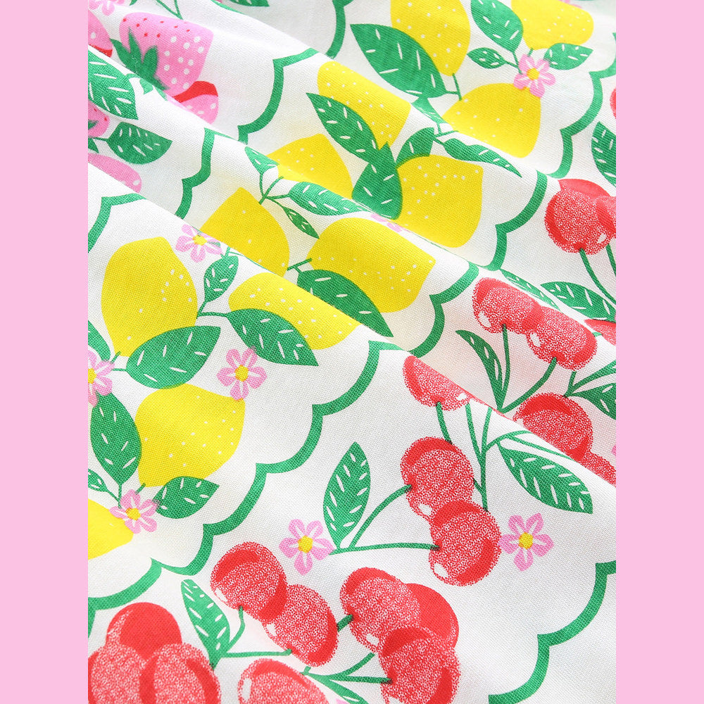 MyKids-USA® Summer Hot Selling Cute Fruits Pattern Short Sleeves Dress for Stylish Girls