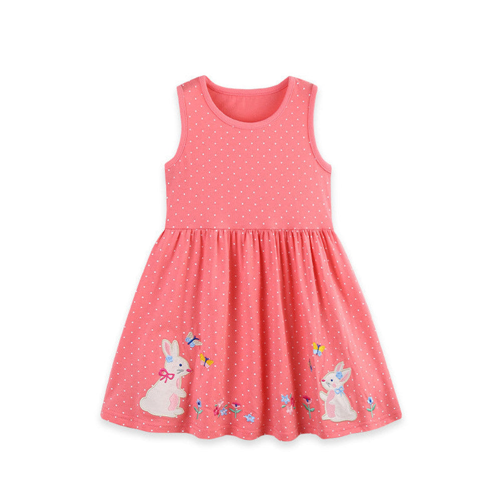 MyKids-USA® Summer Hot Selling Cute Cartoon Pattern Sleeveless Dress for Stylish Girls