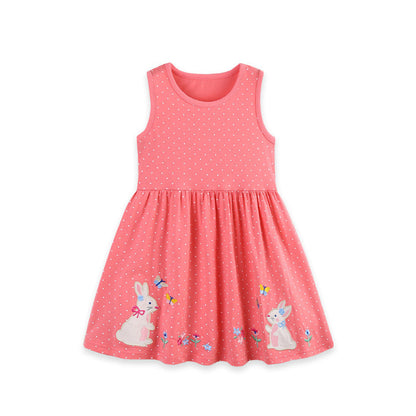 MyKids-USA® Summer Hot Selling Cute Cartoon Pattern Sleeveless Dress for Stylish Girls