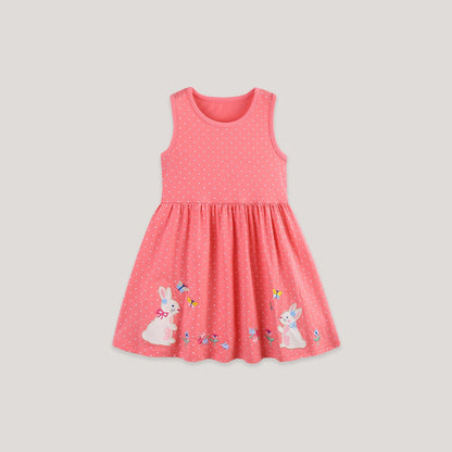 MyKids-USA® Summer Hot Selling Cute Cartoon Pattern Sleeveless Dress for Stylish Girls