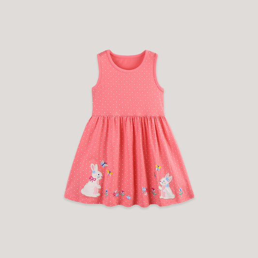 MyKids-USA® Cute Cartoon Pattern Sleeveless Dress for Stylish Girls