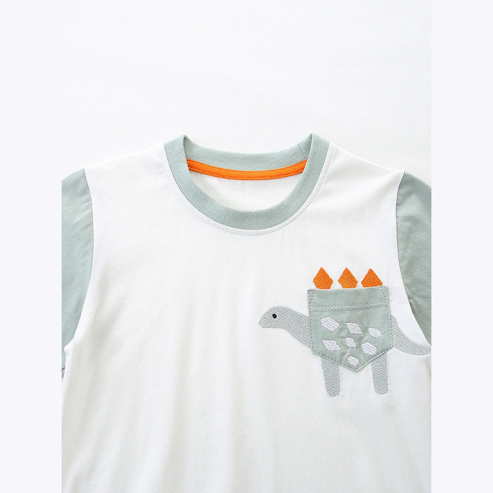 MyKids-USA® Arrival Summer Baby Kids Boys Short Sleeves Color Patchwork T-shirt and Plaid Shorts Clothing Set