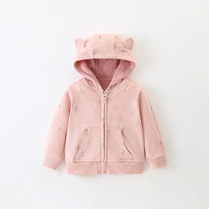 MyKids-USA® Arrival European and American Style Girls’ Floral Pattern Coat with Long Sleeves