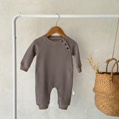 MyKids-USA® Autumn Hot Selling Baby Unisex Solid Color Long Sleeves Romper
