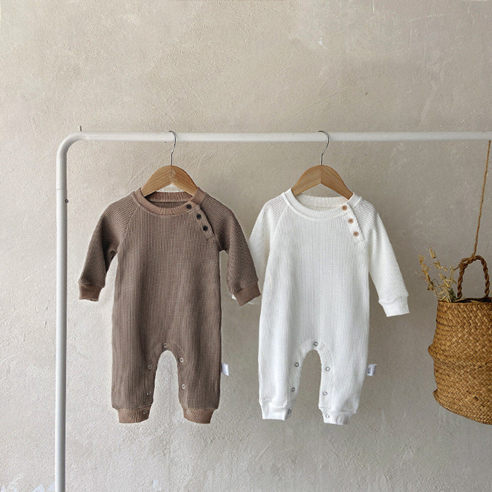 MyKids-USA® Autumn Hot Selling Baby Unisex Solid Color Long Sleeves Romper