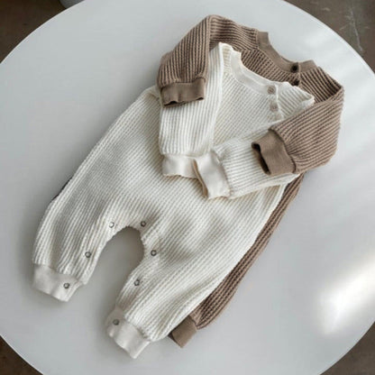 MyKids-USA® Autumn Hot Selling Baby Unisex Solid Color Long Sleeves Romper
