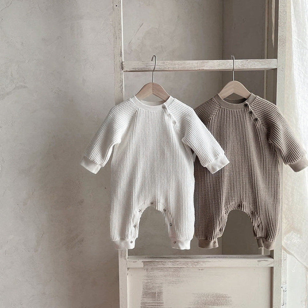 MyKids-USA® Autumn Hot Selling Baby Unisex Solid Color Long Sleeves Romper